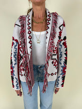 Load image into Gallery viewer, Cardigan sfrangiato Red | Lana e alpaca
