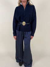 Carica l'immagine nel visualizzatore di Gallery, Maglia zip in 100% lana | BLU
