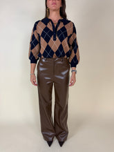 Load image into Gallery viewer, Maglia blu e cammello | 100% lana
