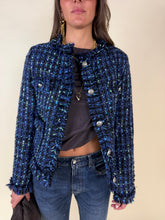 Load image into Gallery viewer, Giacca sfrangiata blu | 50% lana
