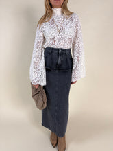Load image into Gallery viewer, Gonna in denim con Volant | Dark Grey
