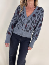 Carica l'immagine nel visualizzatore di Gallery, Cardigan maculato grigio &amp; bordeaux | Wool
