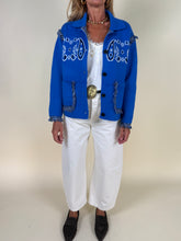 Load image into Gallery viewer, Giacca Bandana | Cardigan | Lana E Cashmere | Blu
