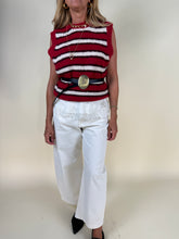 Load image into Gallery viewer, Gilet Righe | Rosso e Panna
