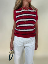 Load image into Gallery viewer, Gilet Righe | Rosso e Panna
