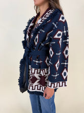 Carica l'immagine nel visualizzatore di Gallery, Cardigan Etnico | Viscose &amp; wool | Blu
