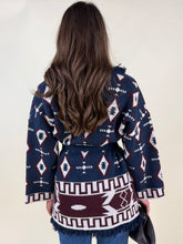 Carica l'immagine nel visualizzatore di Gallery, Cardigan Etnico | Viscose &amp; wool | Blu
