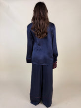 Carica l'immagine nel visualizzatore di Gallery, Pantalone blu in 100% viscosa | Set coordinato
