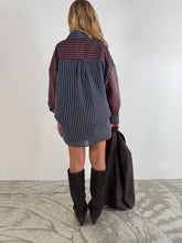 Load image into Gallery viewer, Camicia a righe I Blu e Bordeaux
