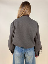 Load image into Gallery viewer, Bomber check con maxi frangia
