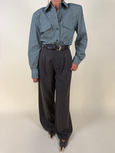 Load image into Gallery viewer, Camicia verde sfiancata | Righe
