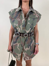 Load image into Gallery viewer, Maxi gilet abito camouflage | Cotone
