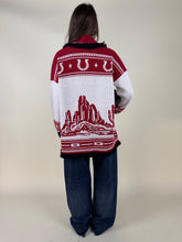 Load image into Gallery viewer, Cardigan midi Cactus | Nero e rosso
